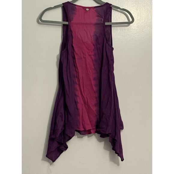 Y2K/2000s GUESS Women's Sheer TieDye Purple and Pink Tank Top Racerback - Size M - Picture 2 of 7